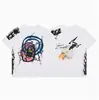 Hip-Hop Americano High Street Holgadas Estampadas con Letras Camisetas de Pareja para Hombre y Mujer Tendencia de Moda de Verano Cuello Redondo Mangas Cortas