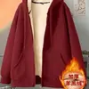Suéter cárdigan de lana de cordero estilo americano para hombre otoño e invierno ambiente juvenil High Street volantes chaqueta guapa forro polar engrosado color liso abrigo