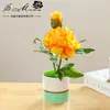 Bonsái artificial de peonía de dos cabezas personalizado adorno creativo para decoración del hogar decoraciones de flores de simulación dropshipping plantas verdes plantas en maceta de simulación