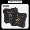 Servilletas de Papel Temáticas de Cumpleaños en Negro Oro y Oro Rosa, Temáticas por Edad, para Jubilación, Nacimiento de Bebé, Compromiso, Servilletas de Fiesta con Gradiente de Colores