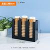 Portavasos de Té con Leche de Tres Compartimentos, Acrílico Negro, Portavasos para Pajitas y Papel Tisú, Organizador de Escritorio para Utensilios de Comedor de Cafetería