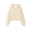 Comércio exterior cinza curto manga longa casaco suéter feminino primavera e outono novo nicho com capuz zíper casaco cardigan atacado