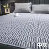 Juego de Sábanas Nuevo Estilo 2026 con Colchoneta de Látex, Juego de Tres Piezas Estampado Color Sólido Seda Helada Refrescante Verano Colchoneta de Látex
