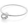 Pulseira Cadeado do Amor Panjia de Cobre Branco Banhado a Prata com Contas Pulseira de Corrente Espinha de Cobra Fashion Acessórios DIY com Contas