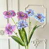 Flor artificial de tulipán de tres cabezas de película 3D para decoración de escenas de boda, decoración de alta gama para el hogar, flor artificial para comercio exterior, flor artificial