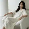 Bata de Noche para Mujer 2026 Nueva Primavera Verano Volantes Manga Corta Holgada Casual Se Puede Usar Fuera de Casa Ropa