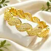 Pulseiras Banhadas a Ouro 24K Casamento Dubai Mulheres Indianas Nigerianas Noiva Sand Gold Joias Pulseiras Vazadas de Flor