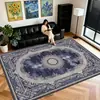 Tapete de chão estilo persa Amazon transfronteiriço, cobertura total de área grande, fácil de manter, tapete de mesa de centro, tapete de cachemira sintética para sala de estar e quarto
