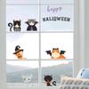 Nuevo Halloween 013, pegatinas de pared autoadhesivas para decoración de ventanas y vidrios con diseño de gato de dibujos animados para fiesta de Halloween.