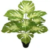 Plantas Verdes Simuladas, Plantas em Vasos Folha de Tartaruga, Enfeites de Flores Artificiais para Sala de Estar, Bonsai de Mesa Buquê de Plástico, Decoração de Planta Monstera