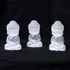 Adorno tallado de Buda para bebé translúcido de yeso transfronterizo, Buda pequeño hecho de piedra en bruto, artesanía de cristal para decoración del hogar regalo