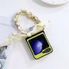 Para Samsung ZFlip5 Funda de Teléfono Móvil con Patrón de Cordero Pulsera Bufanda de Seda Zlip4/3 Plegable Portátil Funda Protectora