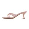 Sandalias de Tacón Alto para Mujer, Estilo Nuevo de Verano, Punta Cuadrada de Hada, Modernas y Versátiles, H-Tops de Tacón Alto con Punta Abierta para Uso Exterior