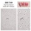 Pegatinas para Uñas Pequeñas Flores Pintadas a Mano en Blanco y Negro Planas de Gama Alta Pequeñas Flores Fragantes Pegatinas para Uñas Joyería Estilo Dh