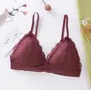 Sujetador de Encaje Triángulo Francés Sin Aros Espalda Hermosa Sexy Tirante Recogido Transpirable Verano Ropa Interior para Chica Sujetador