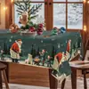 Nuevo Mantel Decorativo Navideño Transfronterizo de Amazon con Muñeco de Nieve y Reno para Mesa de Comedor en Casa, a Prueba de Polvo, Festivo