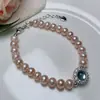 Pulsera de Perlas de Agua Dulce Color Aguamarina y Morado para el Día de Qixi, Joyería de Nicho Dulce y Elegante, Regalo en Stock