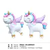 Novo Animal de Desenho Animado com Rodas Caminhando Balão de Filme de Alumínio Cenário para Montagem Brinquedos Infláveis Infantis Produtos de Barraca de Celebridade da Internet