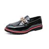 Zapatos de Cuero Brillantes Puntiagudos de Talla Grande Transfronterizos Zapatos Perezosos Slip-on para Hombre Ropa Exterior Zapatos de Vestir de Moda de Tacón Bajo para las Cuatro Estaciones