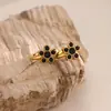 Brincos de Aço Inoxidável de Cinco Pontas para Moda Transfronteiriça com Incrustação de Zircônia, Toque de Luxo Leve e de Alta Qualidade, Banhado a Ouro 18K, Clipes de Orelha/Acessórios de Orelha Antidescoloração