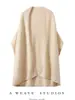 Cárdigan Francés Batwing 100% Lana Pura para Mujer Cubierta Holgada Ropa Exterior Adelgazante Versátil para Primavera y Otoño Ropa de Punto Elegante