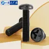Parafuso de Aço Inoxidável 304 Preto Parafuso Phillips Cabeça Arredondada Parafuso de Máquina Cabeça Chata Oxidada Preta M2M3M4M5M6M8