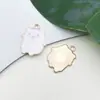 1 Pingente Branco com Gotejamento de Óleo, Pingente Pequeno para Pulseira e Colar, Acessório de Chaveiro DIY Feito à Mão Venda por Atacado