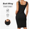 Vestido de Maternidad Bodycon sin Mangas Estilo Europeo y Americano Transfronterizo, Vestido Exterior de Maternidad para Otoño, Cuello Redondo, Cintura Cruzada, Corte Ajustado