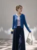 Suéter tejido corto de estilo simple, cuello redondo, manga larga para mujer, nueva colección 2026