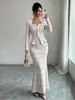 Europeu e Americano Transfronteiriço 2026 Novo Estilo Feminino Exquisito Elegante Banquete Encontro Moda Blazer Conjunto de Exibição com Ajuste na Cintura