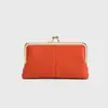 Bolso Retro Compacto Europeo y Americano con Clip, Gran Capacidad, Clutch de Almacenamiento Multifuncional de Cuero Genuino, Billetera para Monedas con Cierre Simple y Portátil