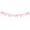 Set de Decoración de Banderines con Lazo Rosa Banderín con Lazo Arreglo para Fiesta de Cumpleaños de Niña Banderín de Cumpleaños