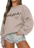 Sudadera Larga de Manga Larga para Mujer Leedya, Cuello Redondo, Informal, Otoño, Jersey de Punto Oversize