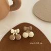 Pendientes de otoño e invierno, lindos animalitos, oso, conejo, cereza, pendientes de plata de ley, pendientes sencillos japoneses y coreanos, dulce belleza al por mayor
