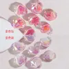 Corazón de Azúcar Bicolor 2.5 Agujero Recto Corazón de Melocotón Facetado Cuentas para Cadena de Teléfono Móvil Llavero Accesorios DIY
