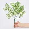 Plantas artificiais, folhagens para paredes de paisagismo, plantas falsas, folhas artificiais, variedades de 5 e 7 cabeças, folhas de grama ornamental, decorações de paisagismo interno, tendências populares da internet