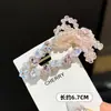 Grampo de Cabelo de Cristal Coreano de Luxo Leve, Presilha Lateral Elegante Estilo Senhora, Presilha para Franja Lateral, Grampo de Cabelo com Laço de Seda Brilhante, Presilha Bico de Pato