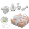 4PCs crisântemo mola de relevo molde de biscoito molde flip açúcar bolo decoração molde DIY ferramentas de cozimento