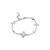 Pulsera de Flor Estrella de Circonio Electrochapada en Oro Real Pulsera Simple Versátil de Alta Gama Nicho Lujo Ligero Exquisita Joyería de Mano para Mujer