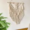 Tapiz tejido estilo nórdico para decoración de pared de dormitorio de casa de huéspedes, colgante de pared de cuerda de algodón con borlas bohemias, hecho a medida