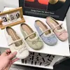 Mules cerrados estilo francés con lazo de perlas para mujer, colección primavera-verano 2025, slip-ons de suela gruesa para combinar con faldas, sandalias casuales