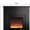 Gabinete Decorativo de Chimenea Negro Vintage Estilo Francés para Sala de Estar, Estante de Entrada Electrónico con Llama Simulada Estilo Europeo y Americano