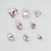 Cristal K9 Diamante Cor Clara Cognac Rosa Base Pontiaguda Multifacetado Super Brilho Cor de Unha Diamante Gota d'Água Quadrado Gordo Coração Diamante Joia
