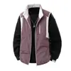 Chaleco Sidalet de lana y algodón con bloques de color para exteriores, chaqueta de algodón sin mangas de invierno holgada con cuello alto, prenda exterior elegante
