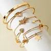 Joias Transfronteiriças Europeias e Americanas Pulseira de Corrente Simples Personalizada Pulseira Aberta Geométrica Brilhante Moda Retrô Conjunto de Pulseiras