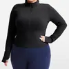 Jaqueta Esportiva Caijue Transfronteiriça Plus Size de Alta Elasticidade para Mulheres, Manga Longa de Primavera com Zíper, Top Justo para Corrida, Fitness e Yoga