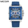 Reloj deportivo multifuncional MEGIR de nueva tendencia para hombre, venta al por mayor, cuadrado, resistente al agua, luminoso, con calendario.