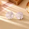 Brincos Florais Coloridos Populares de Zircônia, Frescos e Doces, Modernos, de Alta Qualidade, Elegantes e Estilosos, Acessórios Estilo Férias