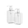 Em estoque Frasco Plástico 200ml300ml Frasco Lavador de Pressão Plano Sub-embalagem de Sabonete Facial Frasco de Loção para Cuidados com a Pele de Alta Transparência