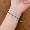 [Ping An Joy] Pulseira de Fivela Ping An de Calcedônia Branca Marca Xiao Fu Azul Neblina Branco Feito à Mão Corda de Mão para Namorada